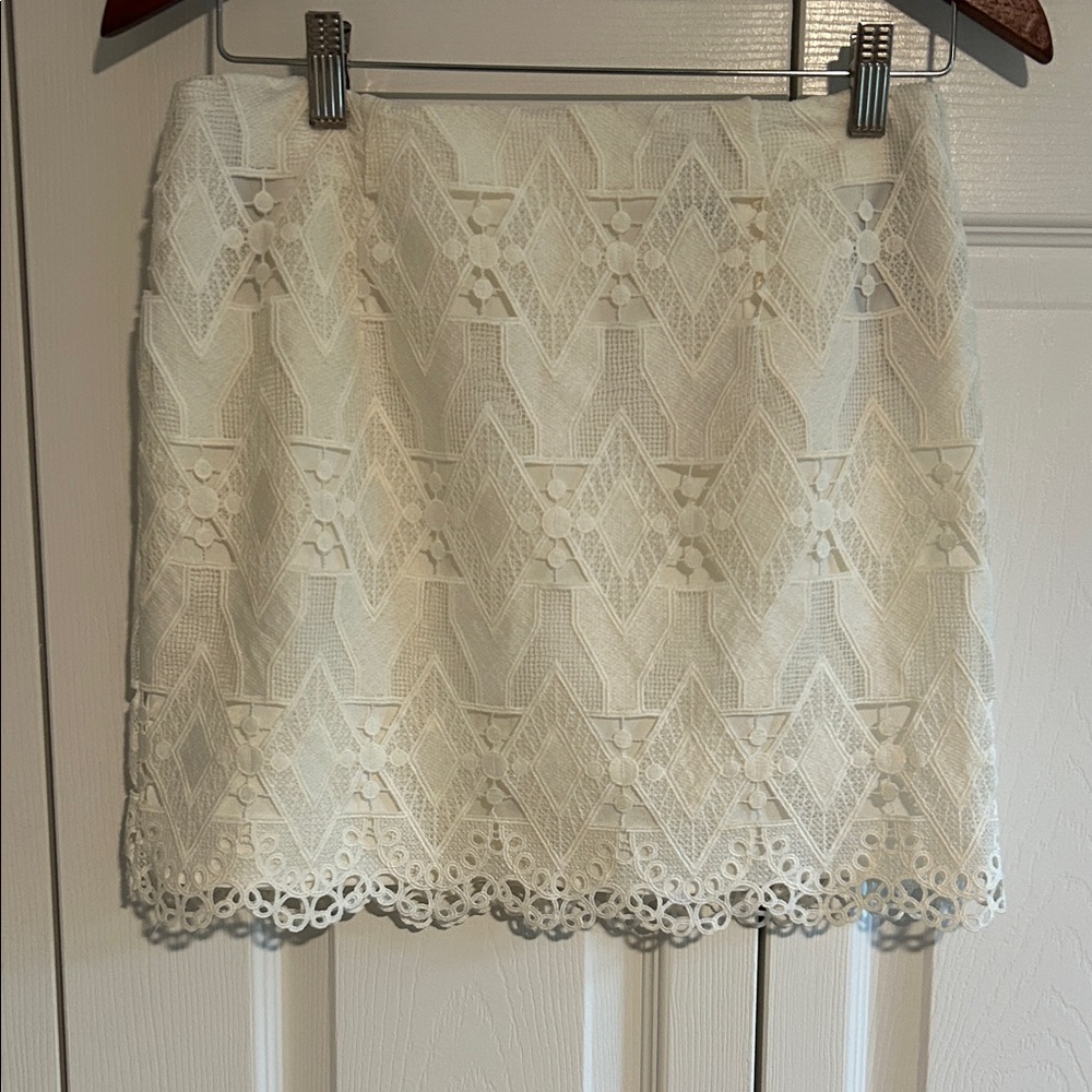 Elegant Cream Lace Skirt